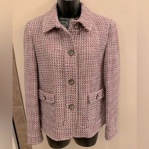 Talbots tweed jacket in gray/cream/mulberry.  Size 10.
